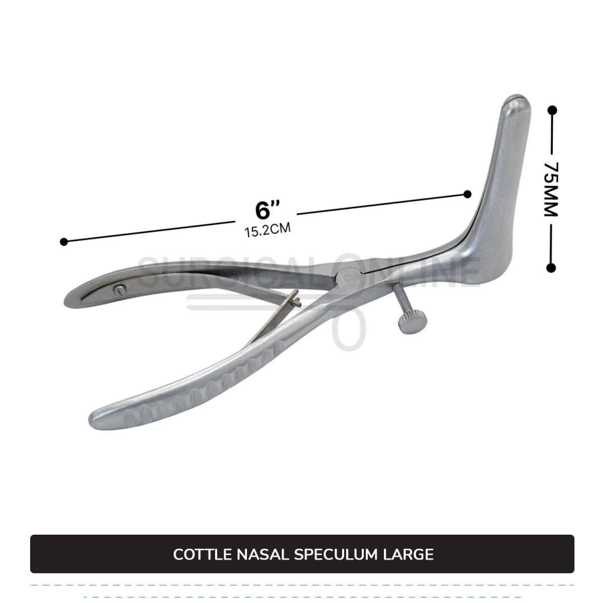 Cottle Septum Speculum Large 6″ (15.2 cm), With Set Screw, Narrow 75mm Long Blades