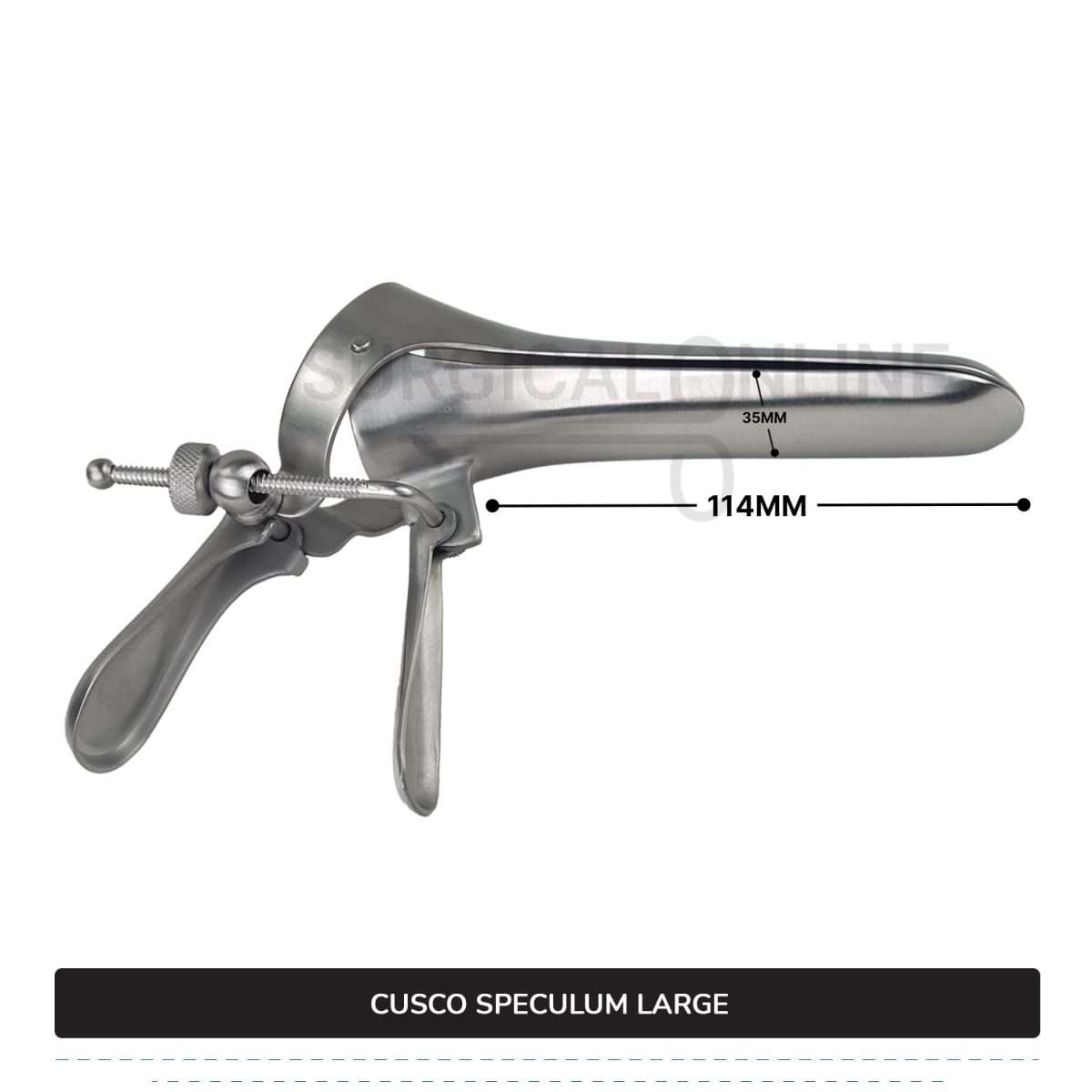 Cusco Vaginal Speculum Large, With Side Screw, 1 3/8" (3.5 cm) X 4 1/2" (11.4 cm)