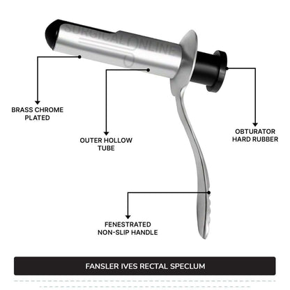 Fansler-Ives Rectal Speculum 2 3/4 x 1 1/8" Hollow Tube With Obturator, 3 1/4" Handle