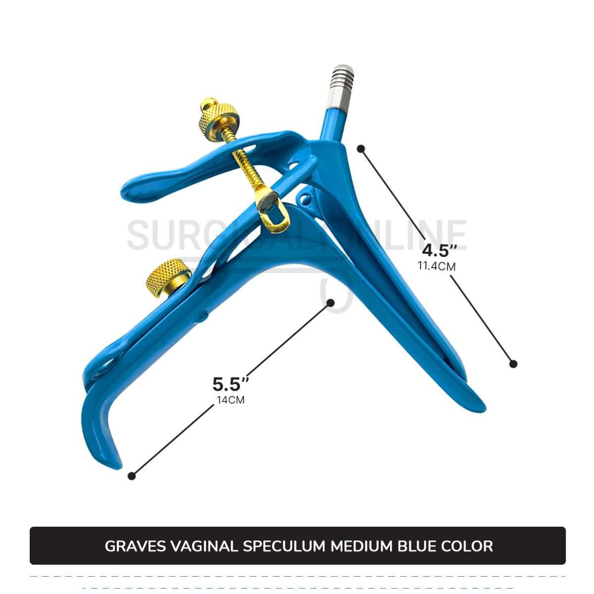 Grave Vaginal Speculum Medium LLETZ LEEP Blue Teflon Cover