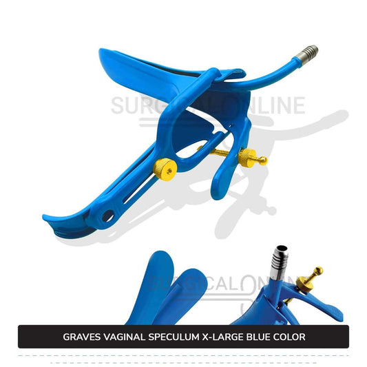 Grave Vaginal Speculum X-Large LLETZ LEEP Blue Teflon Cover