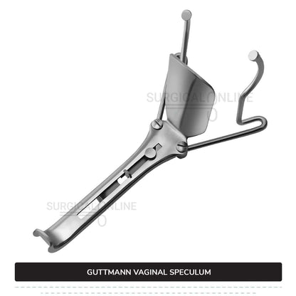 Guttmann Vaginal Speculum 9" (22.9 cm) Long, 4" (10.2 cm) x 1 3/8" (3.5 cm) Solid Center Blade