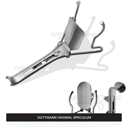 Guttmann Vaginal Speculum 9" (22.9 cm) Long, 4" (10.2 cm) x 1 3/8" (3.5 cm) Solid Center Blade