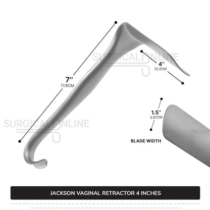 Jackson Vaginal Retractor Large 1 1/2″ (3.8 cm) X 4″ (10.2 cm) Flat Blade with 7″ (17.8cm) Curved Handle