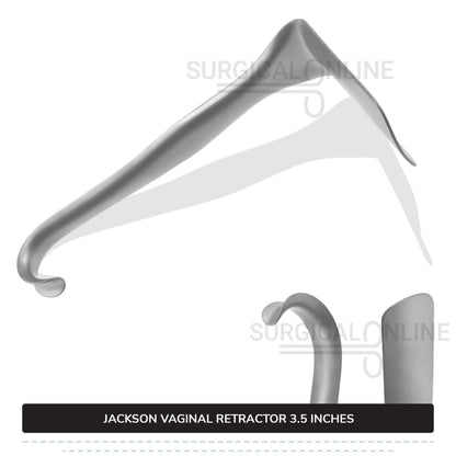 Jackson Vaginal Retractor Medium 1 1/2″ (3.8 cm) X 3 1/2″ (8.9 cm) Flat Blade with 7″ (17.8cm) Curved Handle