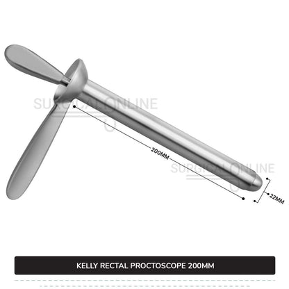 Kelly Anal Proctoscope, 8" (20 cm) Long X 7/8" (2.2 cm), Outer Diameter With Obturator Rectal Speculum