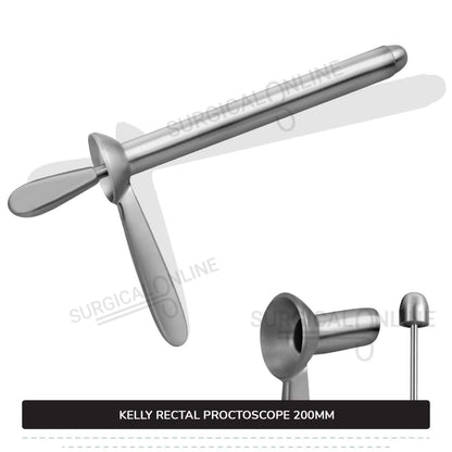 Kelly Anal Proctoscope, 8" (20 cm) Long X 7/8" (2.2 cm), Outer Diameter With Obturator Rectal Speculum