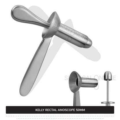 Kelly Rectal Anoscope, 2" (5.0 cm) Long X 7/8" (2.2 cm), Outer Diameter With Obturator Anal Speculum