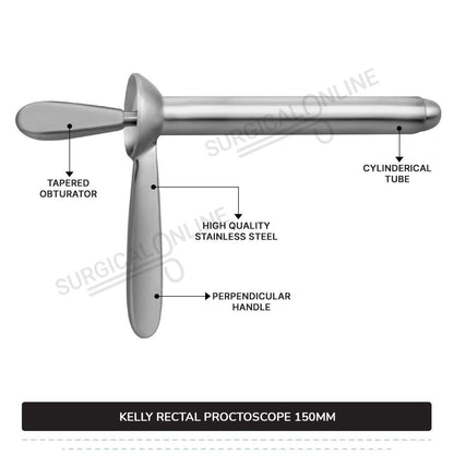 Kelly Rectal Proctoscope, 5.5" (14.0 cm) Long X 7/8" (2.2 cm), Outer Diameter With Obturator Anal Speculum