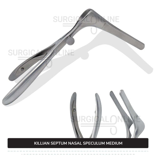 Killian Nasal Speculum Medium 6" (15.2 cm), With Set Screw, 2.50" (6.4 cm) Long Blades