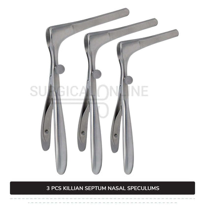 3 Pcs Killian Nasal Speculum Set Small, Medium, & Large Rhinology