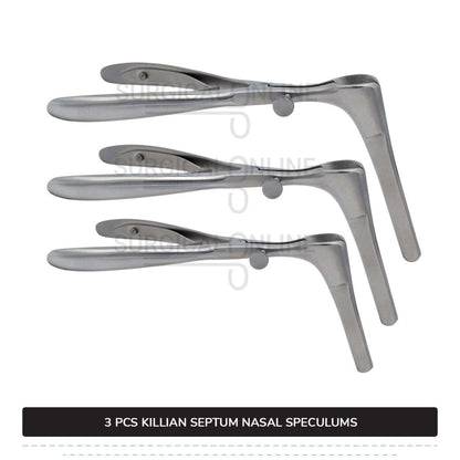 3 Pcs Killian Nasal Speculum Set Small, Medium, & Large Rhinology