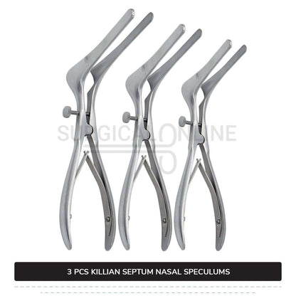 3 Pcs Killian Nasal Speculum Set Small, Medium, & Large Rhinology