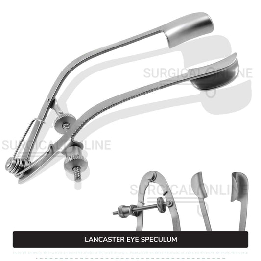 Lancaster Eye Speculum Standard Pattern 3.25″ (8.3cm) Solid Blades 15mm x 5mm Ophthalmic Surgical Instruments