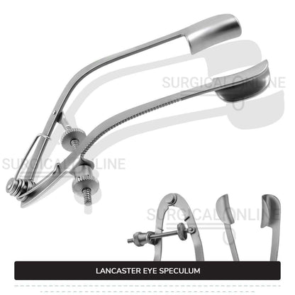 Lancaster Eye Speculum 3 1/4" (8.3cm), Solid Blades 15 x 5 mm Non-Magnetic Ophthalmic Surgical Instruments