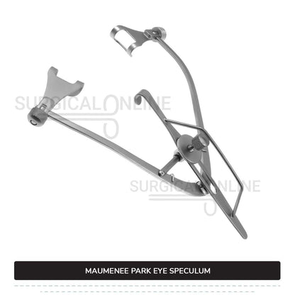 Maumenee-Park Eye Speculum 3 1/4″ (8.3 cm), Fenestrated Blades 14 mm wide, with Screw Lock Ophthalmic Instruments