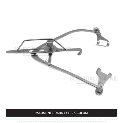 Maumenee-Park Eye Speculum 3 1/4″ (8.3 cm), Fenestrated Blades 14 mm wide, with Screw Lock Ophthalmic Instruments