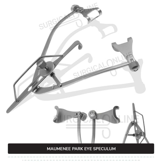 Maumenee-Park Eye Speculum 3 1/4″ (8.3 cm), Fenestrated Blades 14 mm wide, with Screw Lock Ophthalmic Instruments