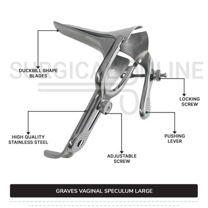 Graves Vaginal Speculum Large, 1 3/8" (3.5 cm) X 4 1/2" (11.5 cm)