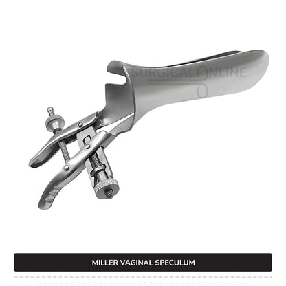 Miller Vaginal Speculum 4" (10 cm) X 1 1/5" (3 cm) Blades, 3.5" (8.9 cm) Handle With Two Adjustable Set Screws