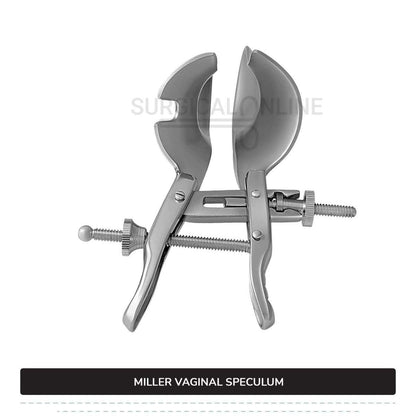 Miller Vaginal Speculum 4" (10 cm) X 1 1/5" (3 cm) Blades, 3.5" (8.9 cm) Handle With Two Adjustable Set Screws