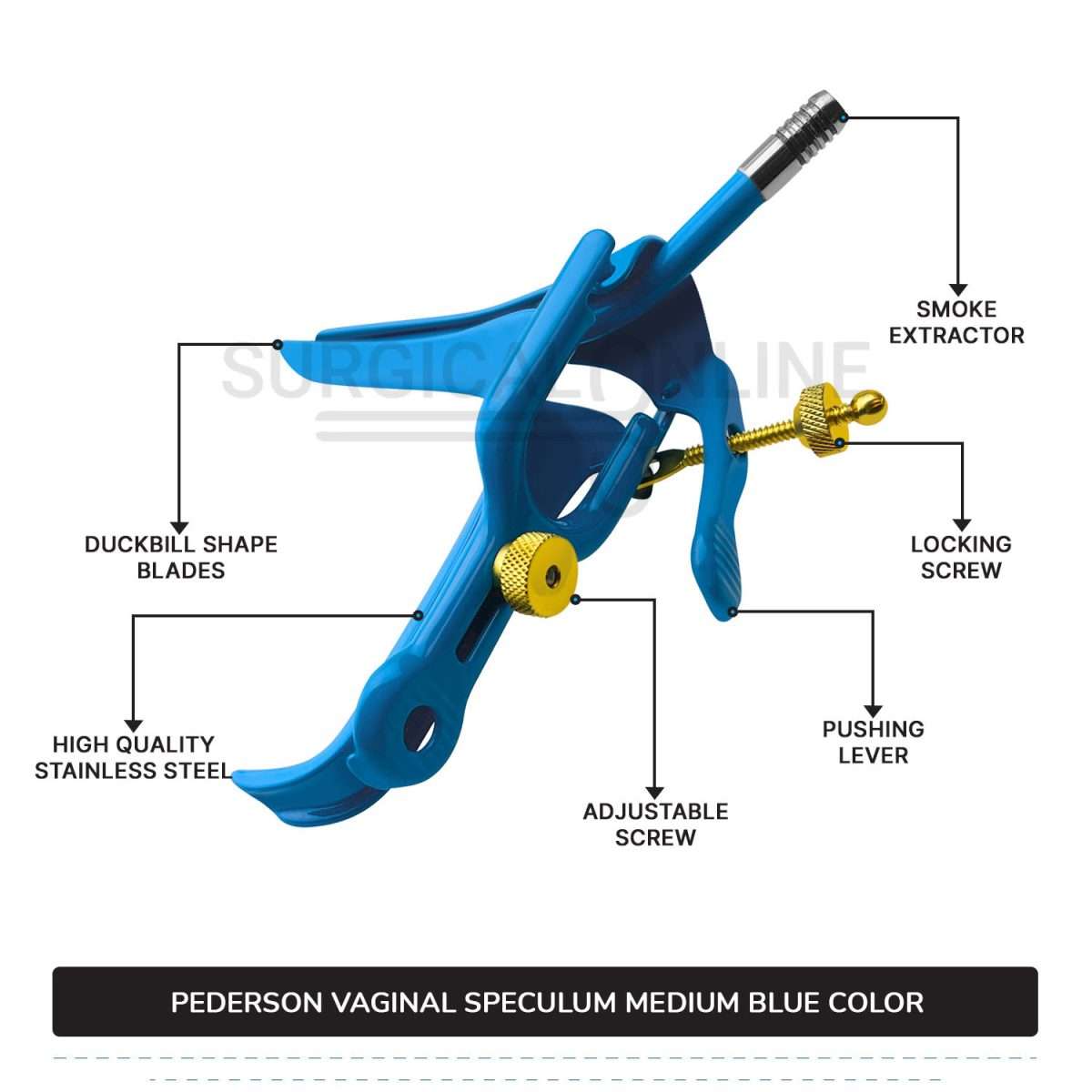 Lletz Coated Pederson Vaginal Speculum Medium, 7/8" (2.2 cm) X 4" (10.2 cm)