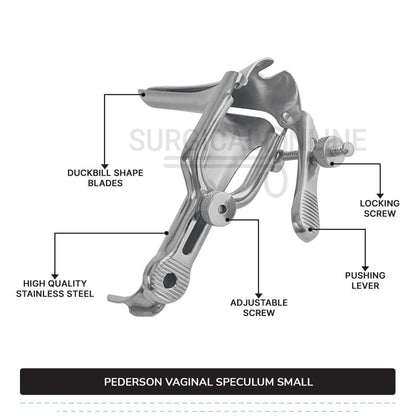 Pederson Vaginal Speculum Small, 1/2" (1.3 cm) X 3" (7.6 cm)