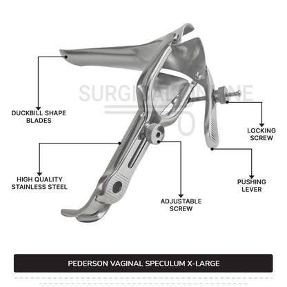 Set of 3 Pcs Pederson Vaginal Speculum Small, Medium, & Large OB/Gyne Surgical