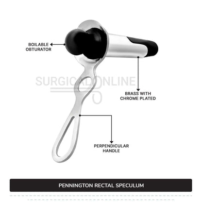 Pennington Rectal Speculum 3 3/8" (8.6 cm) Long x 1" (2.5 cm) O.D. With Boilable Obturator