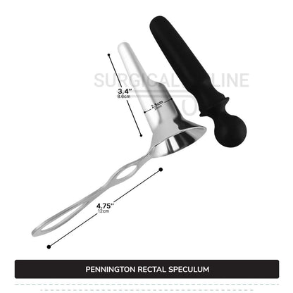 Pennington Rectal Speculum 3 3/8" (8.6 cm) Long x 1" (2.5 cm) O.D. With Boilable Obturator