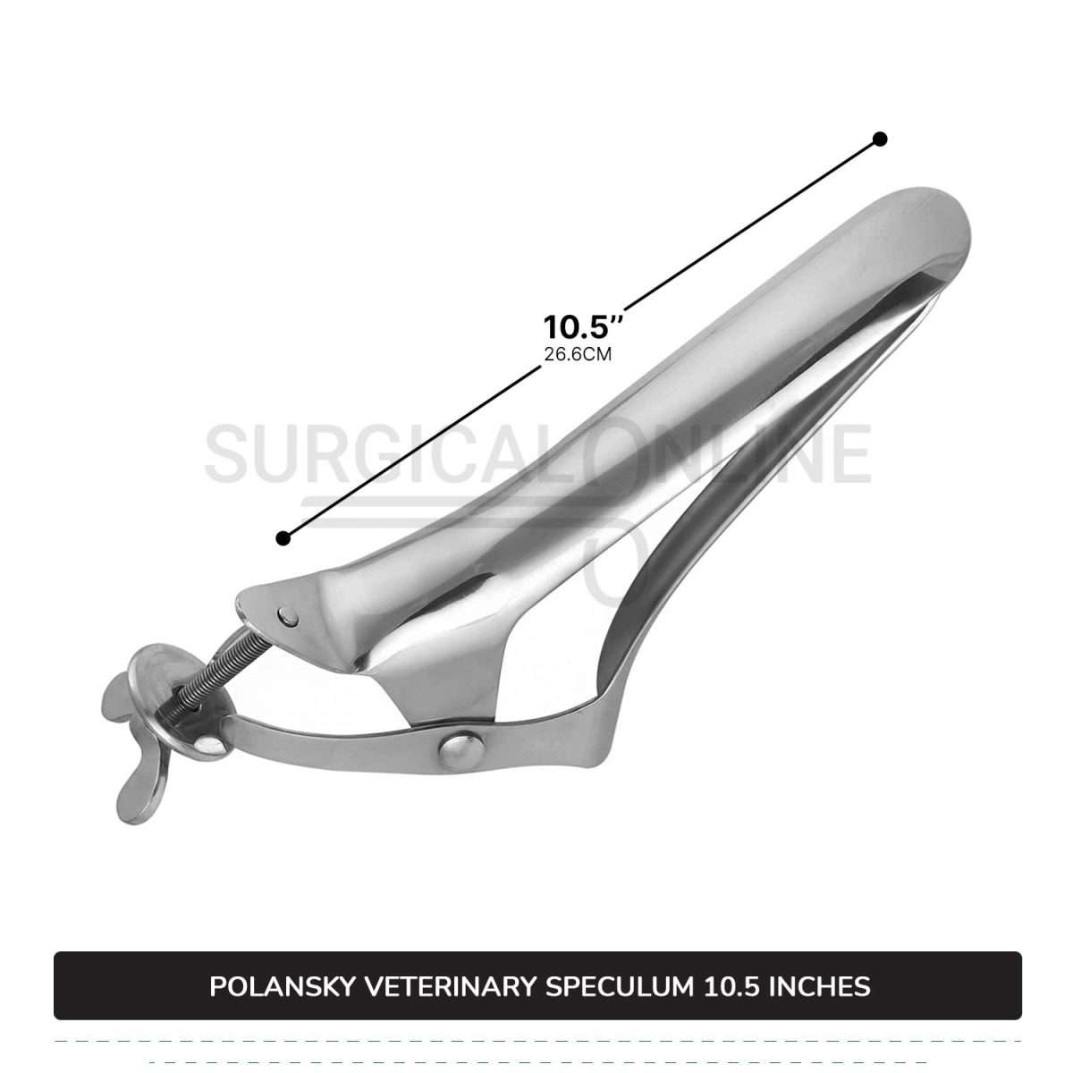 Polansky Veterinary Speculum 10.5" (27cm) 3 Blades With Butterfly Screw For Large Animals