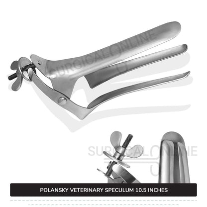 Polansky Veterinary Speculum 10.5" (27cm) 3 Blades With Butterfly Screw For Large Animals
