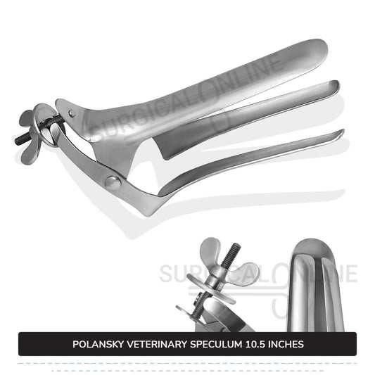 Polansky Veterinary Speculum 10.5" (27cm) 3 Blades With Butterfly Screw For Large Animals