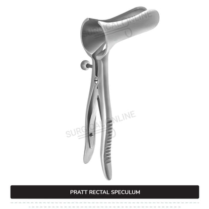 Pratt Rectal Speculum, 8 1/2" (21.6 cm) Long, With Set Screw, Blades 3 1/2" (8.9 cm) Long X 1" (2.5 cm) Wide