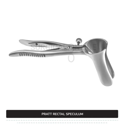Pratt Rectal Speculum, 8 1/2" (21.6 cm) Long, With Set Screw, Blades 3 1/2" (8.9 cm) Long X 1" (2.5 cm) Wide