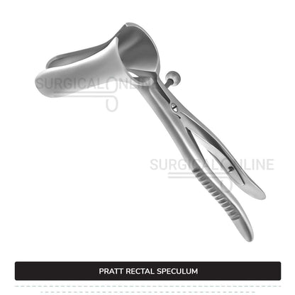 Pratt Rectal Speculum, 8 1/2" (21.6 cm) Long, With Set Screw, Blades 3 1/2" (8.9 cm) Long X 1" (2.5 cm) Wide