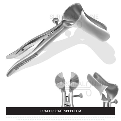 Pratt Rectal Speculum, 8 1/2" (21.6 cm) Long, With Set Screw, Blades 3 1/2" (8.9 cm) Long X 1" (2.5 cm) Wide