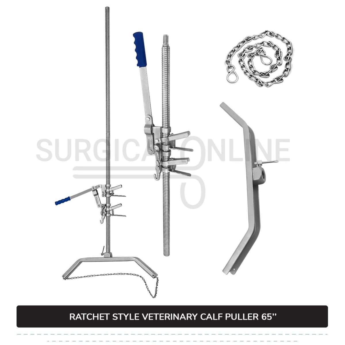 Ratchet Style Calf Puller 65″ Heavy Duty Calving Extractor Stainless Steel Surgical Veterinary Instruments