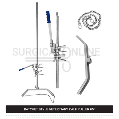 Ratchet Style Calf Puller 65″ Heavy Duty Calving Extractor Stainless Steel Surgical Veterinary Instruments
