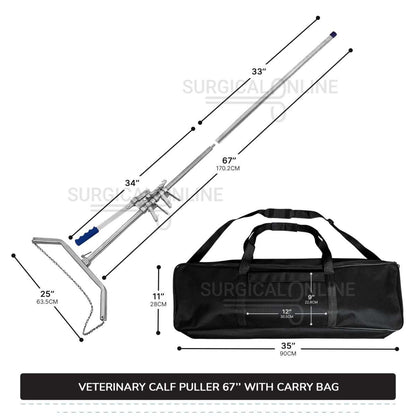 Ratchet Style Calf Puller 67″ With Bag Heavy Duty Calving Extractor Stainless Steel Surgical Veterinary Instruments