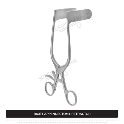 Rigby Appendectomy Retractor 7" (17.8 cm) Long, 7/9" (2 cm) x 2 3/4" (7cm) Blades With Grip Lock Handle