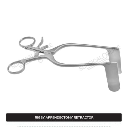 Rigby Appendectomy Retractor 7" (17.8 cm) Long, 7/9" (2 cm) x 2 3/4" (7cm) Blades With Grip Lock Handle