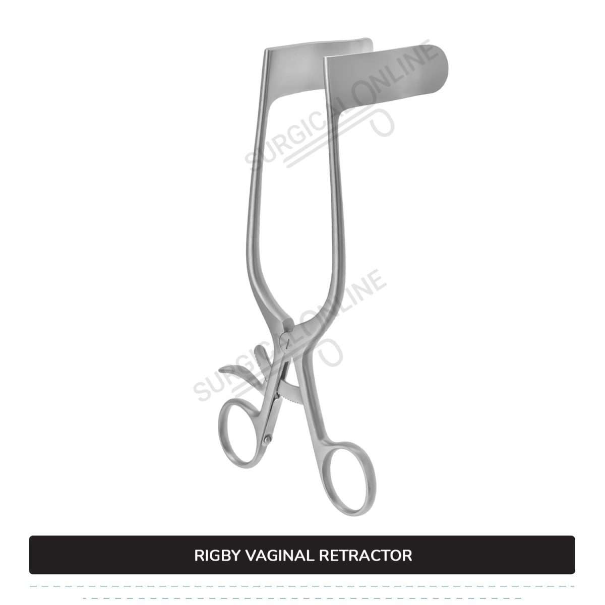 Rigby Vaginal Retractor 7" (17.8 cm) Long, 7/9" (2 cm) x 2 3/4" (7cm) Blades With Grip Lock Handle