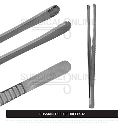 Russian Tissue Forceps 6"
