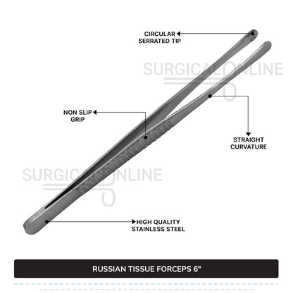 Russian Tissue Forceps 6"