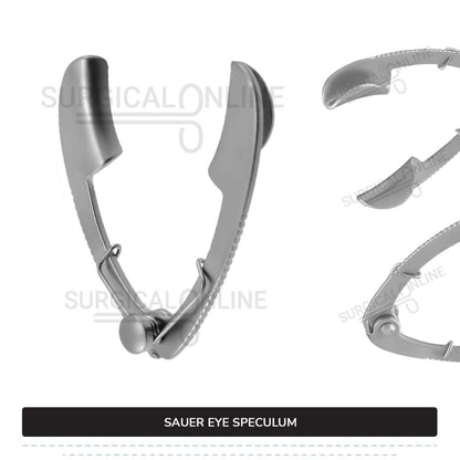 Sauer Eye Speculum Infant 1 1/4" (3.2cm) With Solid Blades 10mm x 3mm Ophthalmic Surgical Instruments