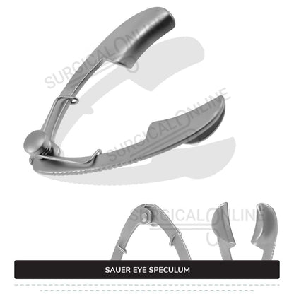 Sauer Eye Speculum Infant 1 1/4" (3.2cm) With Solid Blades 10mm x 3mm Ophthalmic Surgical Instruments