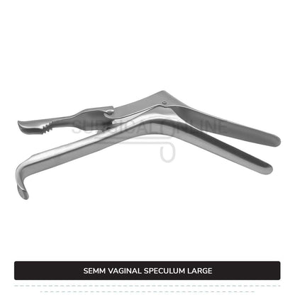 Semm Vaginal Speculum Large, 4" (10 cm) X 1" (2.5 cm) Blades with Self-Retaining 4-Step Locking Handle
