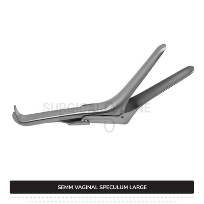 Semm Vaginal Speculum Large, 4" (10 cm) X 1" (2.5 cm) Blades with Self-Retaining 4-Step Locking Handle
