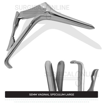 Semm Vaginal Speculum Large, 4" (10 cm) X 1" (2.5 cm) Blades with Self-Retaining 4-Step Locking Handle